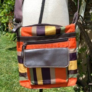 Nylon Stripe Crossbody Purse